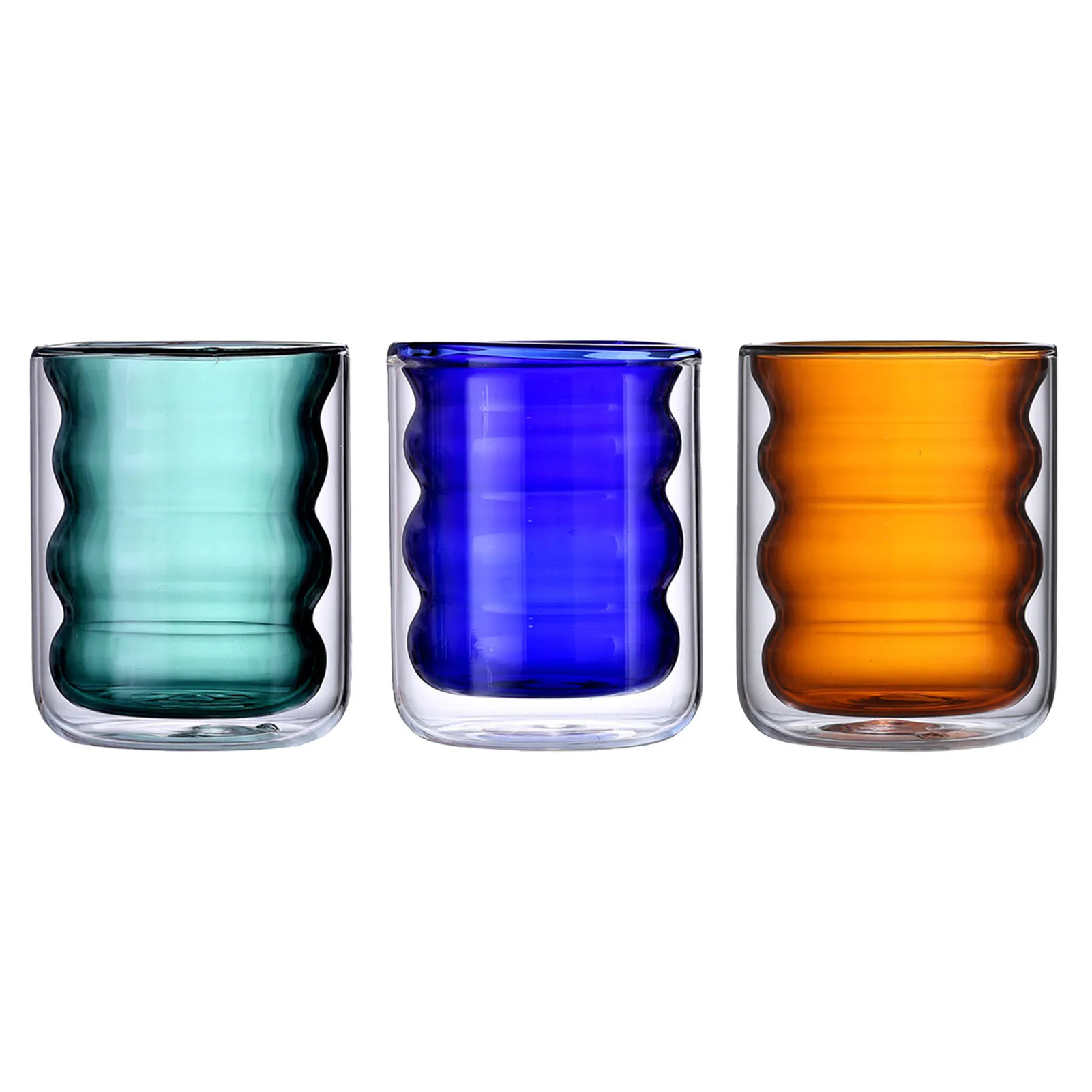 

250ml Milk Wine Coffee Water Glass Cup Mug Thread Double Wall Novel Cup Crystal Glasses With Double Bottom Home Bar Accessories