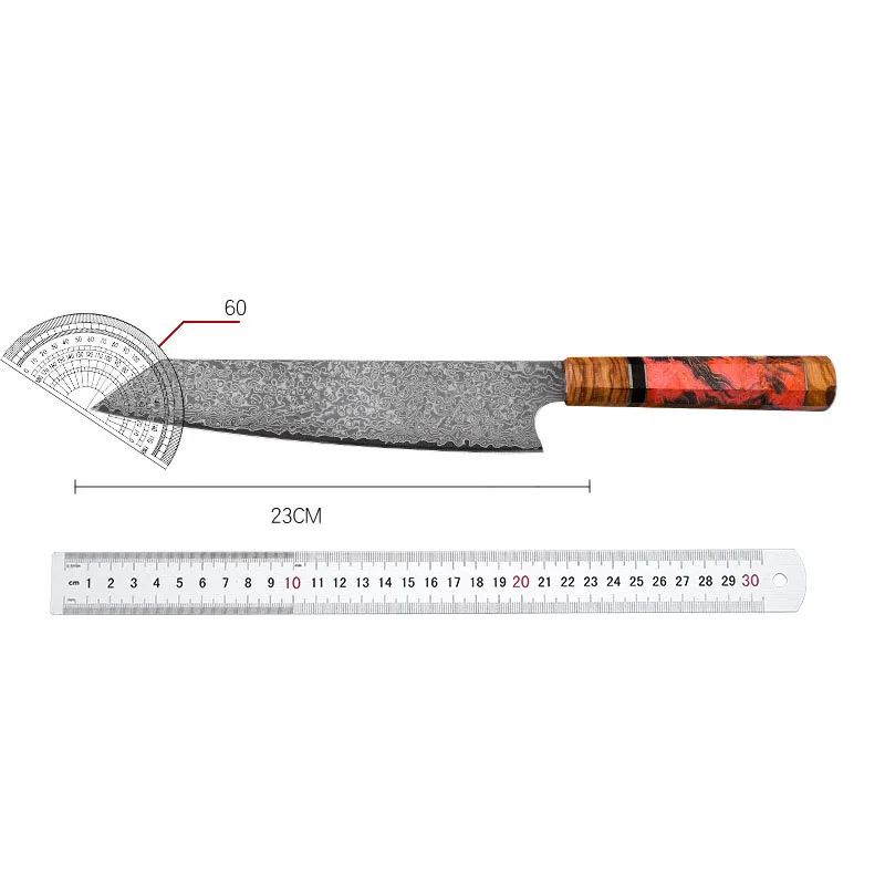 

New 9 Inch Sashimi Kiritsuke Japanese Knife 67 Layers VG10 Damascus Steel Slicing Filleting Cleaver Kitchen Knives Cooking Tools