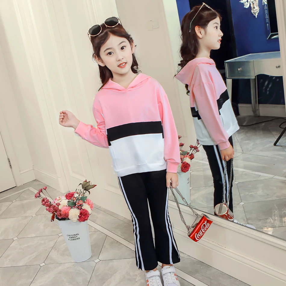 Kids Children's Clothing Suits Fox Stripe Soild Color Harem Pants  Elastic Birthday Gift  5-11T