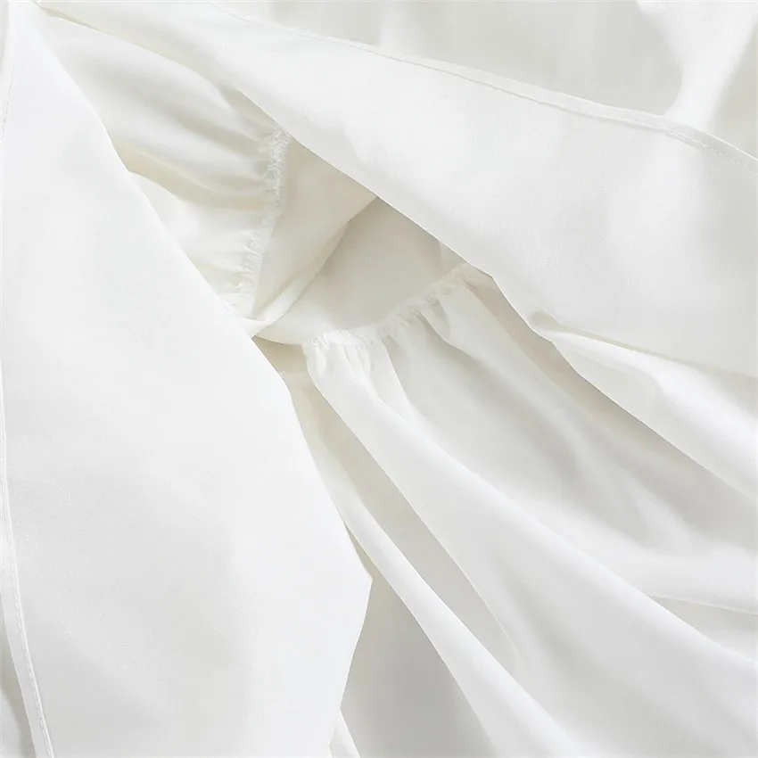 

Korean Style Fashion Sweet Cute Bow Casual White Shirt Dress Women Flare Sleeve Elegant Dress Spring 2021 Robe Femme