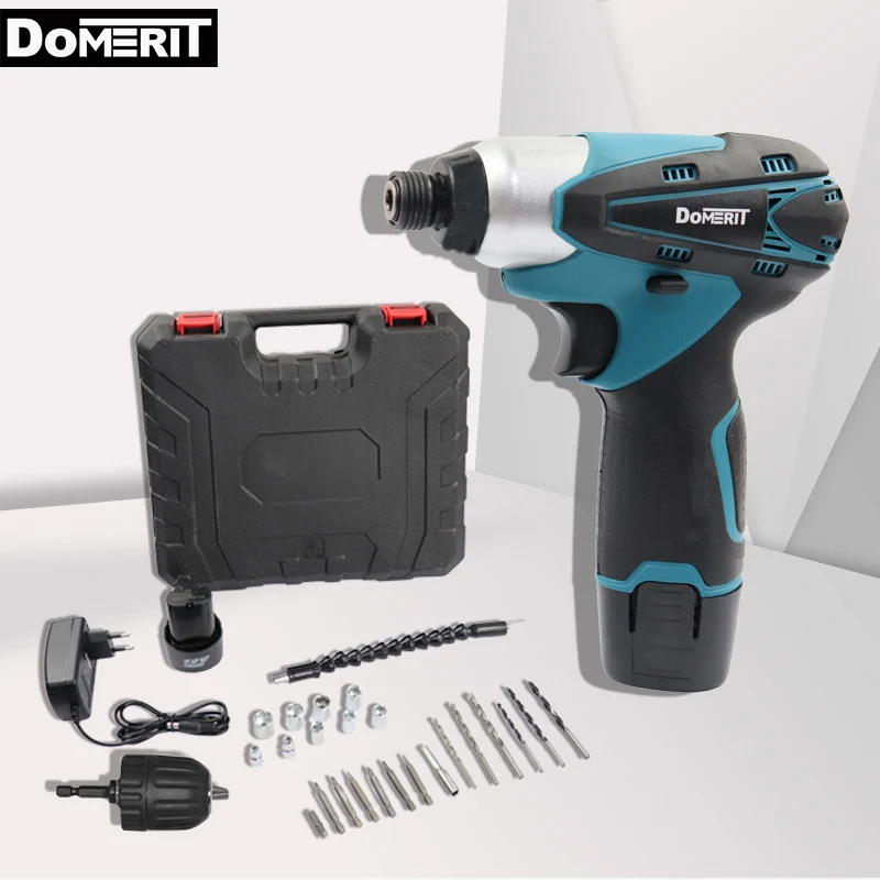 Ударная дрель DoMERIT беспроводная ударная с литиевым аккумулятором 12 В