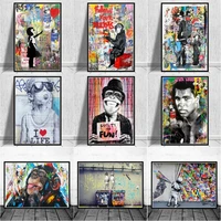 large size banksy art canvas posters and prints funny monkeys graffiti street art wall pictures for modern home room decor