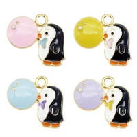 4pcslot mix animals pendant cute enamel penguin bubble charms earrings necklace pendant accessories handmade diy crafts