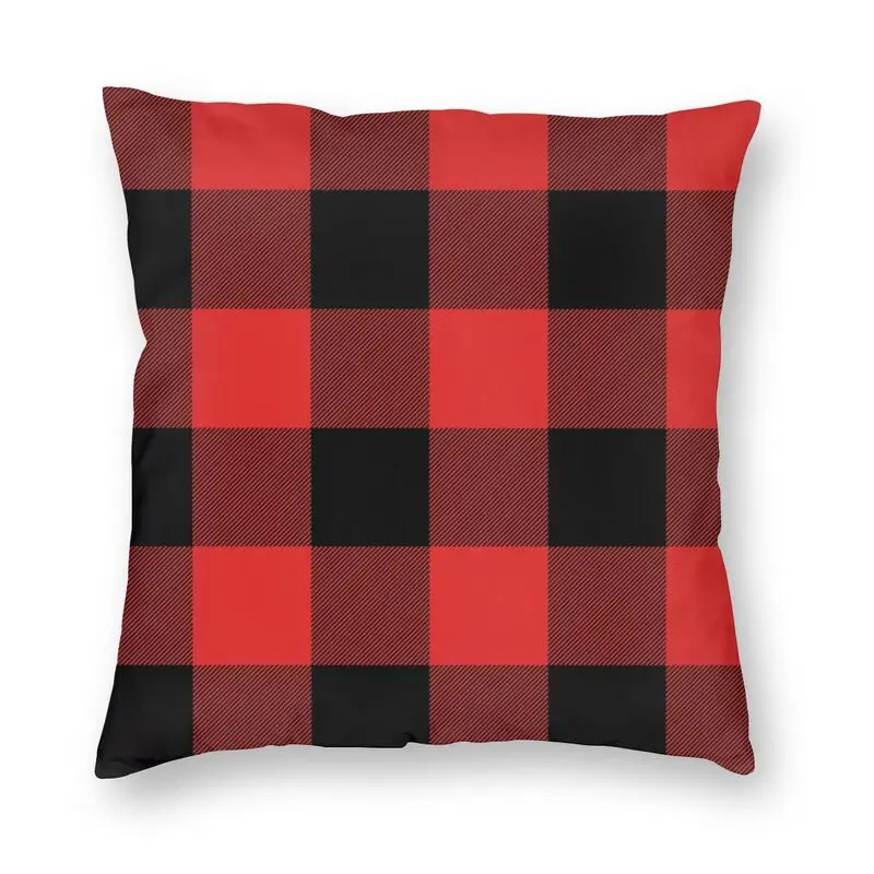 

Buffalo Check Red And Black Plaid Wide Stripes Cushion Covers Sofa Home Decor Geometric Square Throw Pillow Case 45x45cm