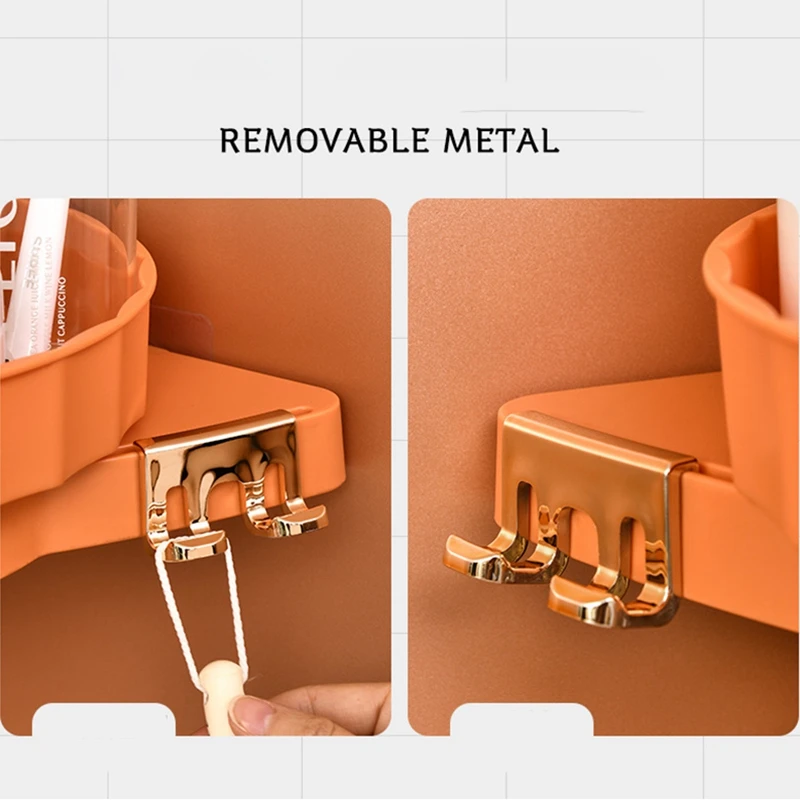 

Hole Free Bathroom Bathroom Triple-Cornered Shelf Corner Wall Wall Washroom Toilet Makeup Storage Rack