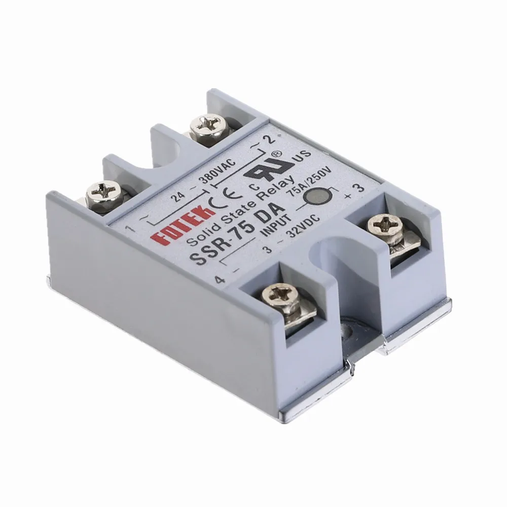 1 шт. SSR-75DA 75A твердотельный релейный модуль 3-32 В DC вход 24-380VAC