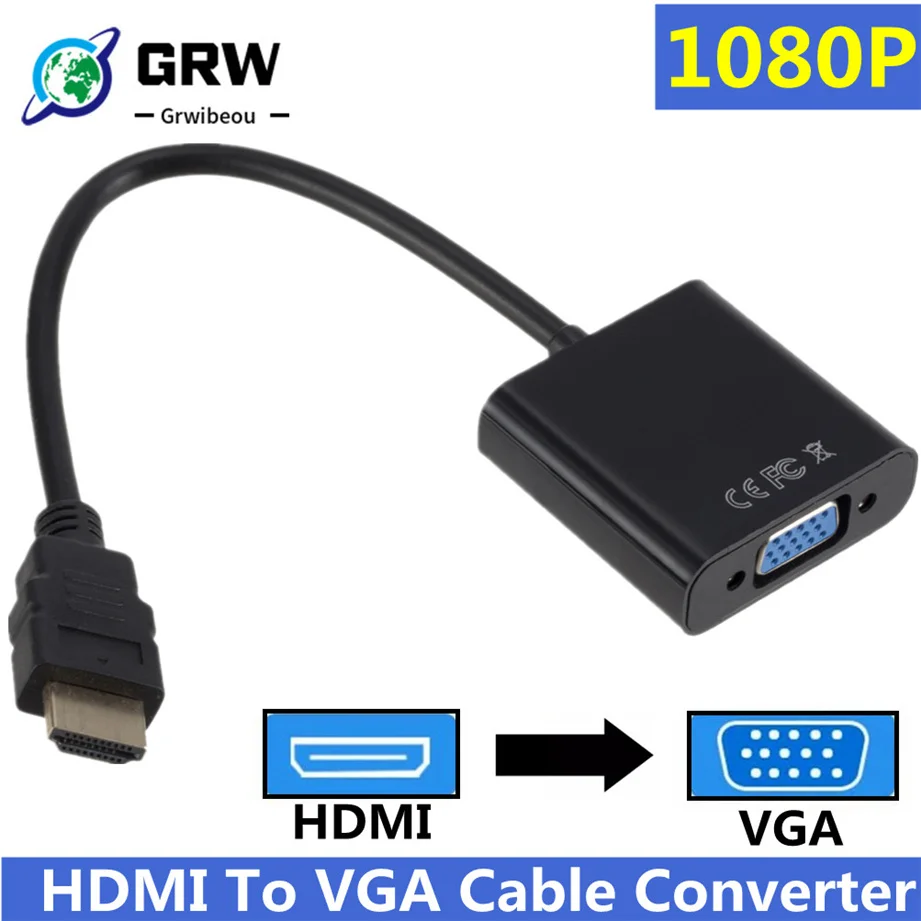 1080P, совместимому с HDMI к VGA адаптер цифро аналоговый преобразователь кабель для Xbox PS4 портативных ПК ТВ коробка к проектору дисплей HD ТВ