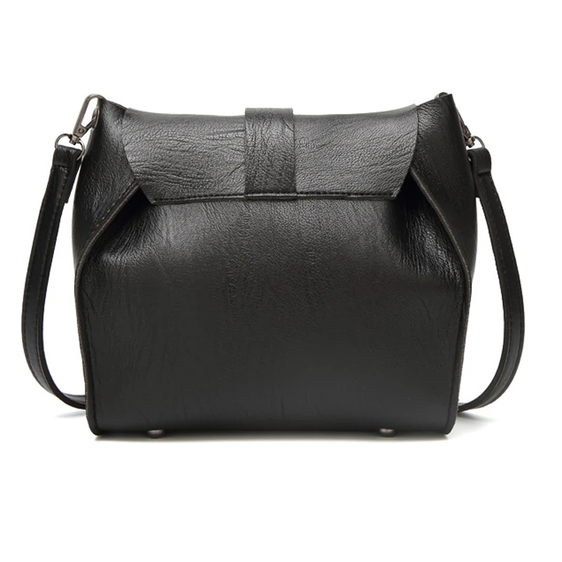 Лидер продаж кожаная женская сумка мессенджер повседневная через плечо черная с