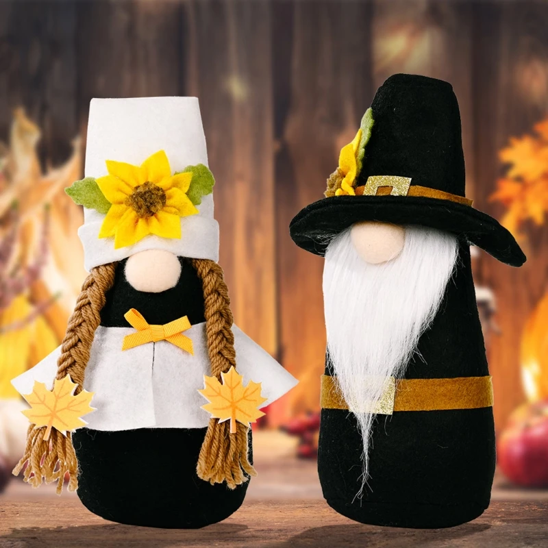 

Harvest Festival Fall Gnome Nurse Maple Leaf Nisse Tomte Scandinavian Elf Ornaments Kitchen Tiered Tray Decorations