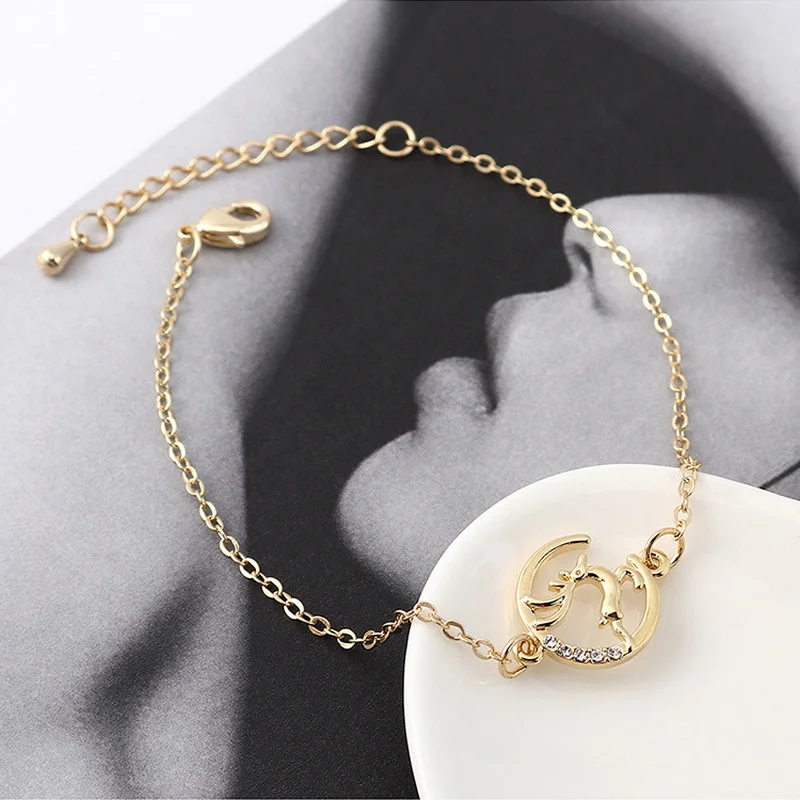 

Fashion Christmas Elk Crystal Deer Charm Bracelet Men Women Lovers Handmade Adjustable Chain Couple Bracelets Friendship Jewelry