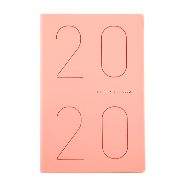 Pink A5 милый блокнот из искусственной кожи, ежедневный блокнот,,, еженедельник, строгальный бизнес блокнот, ежедневный органайзер, настраиваемый логотип - Цвет: Pink
