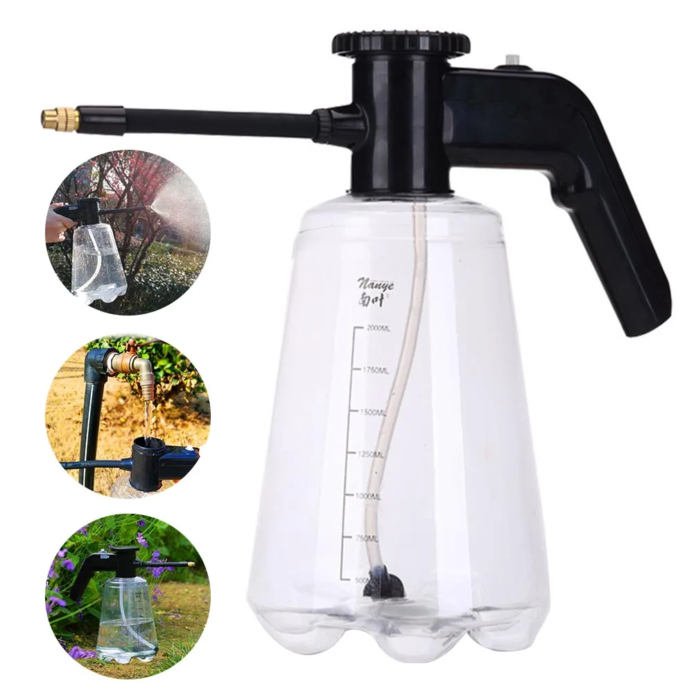 

L Transparent Garden Electric Sprayer With Long Mouth Nozzle High Pressure Spray Bottle Gardening Flower Watering Can Feasible