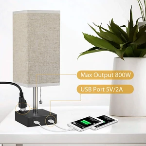 Fabric Table Lamp USB Charging Stand LED Charging Bedroom Bedside Leds Atmosphere Eye Protection Night Lights