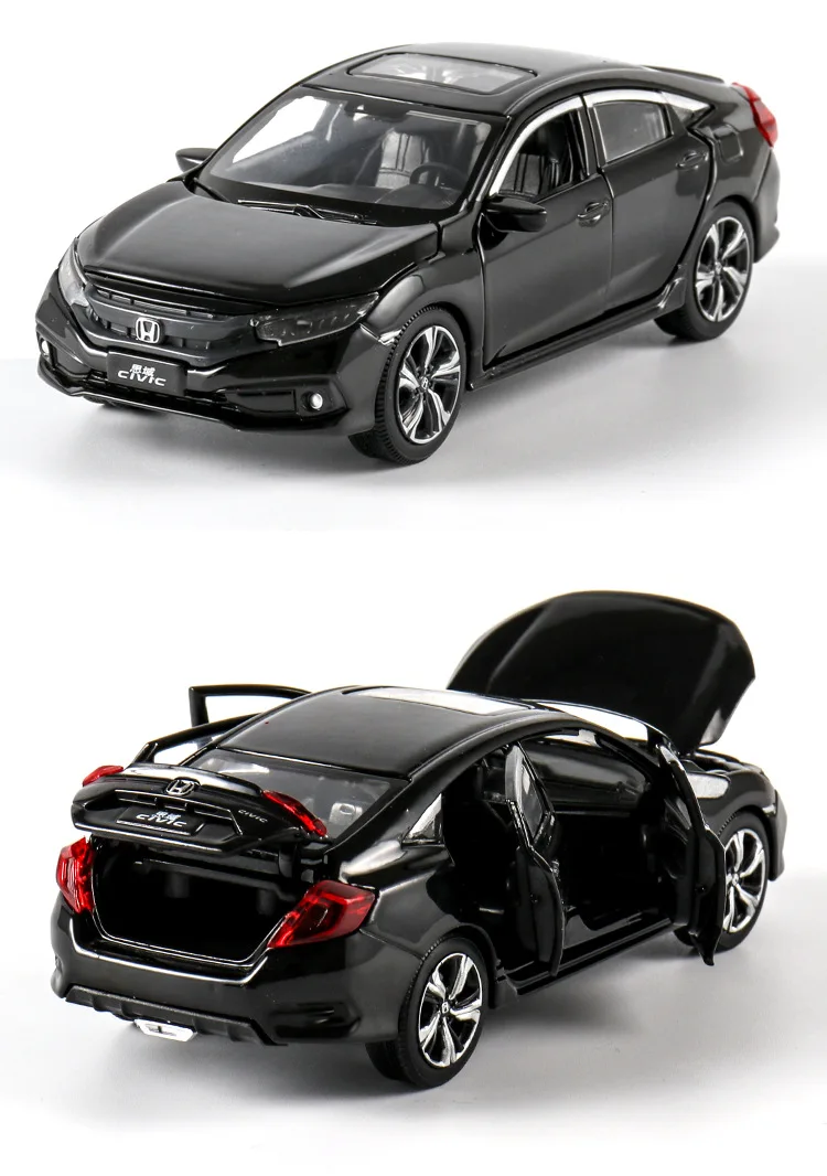 1/32 Новинка Honda Civic игрушечные машины сплав литья под давлением металлический Литье Свет Звук автомобиль игрушки для детей мальчиков Игрушки