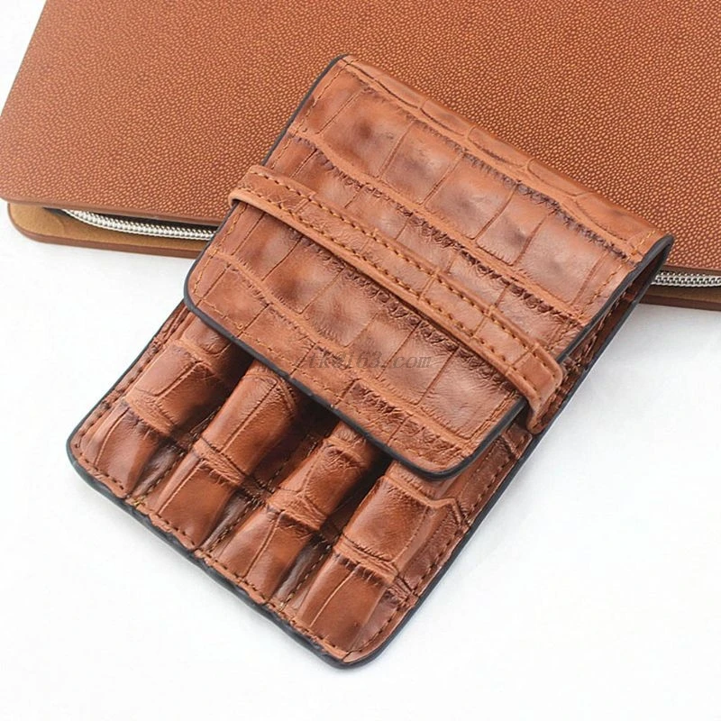 Чехол с узором из крокодиловой кожи для авторучек отделениями и