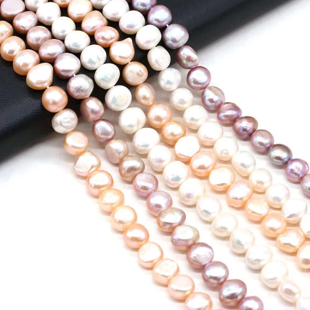 

10-11MM Natural Freshwater Pearl Double-sided Light Bead Real Pearls for DIY Charms Bracelet Necklace Jewelry Making Strand 36cm