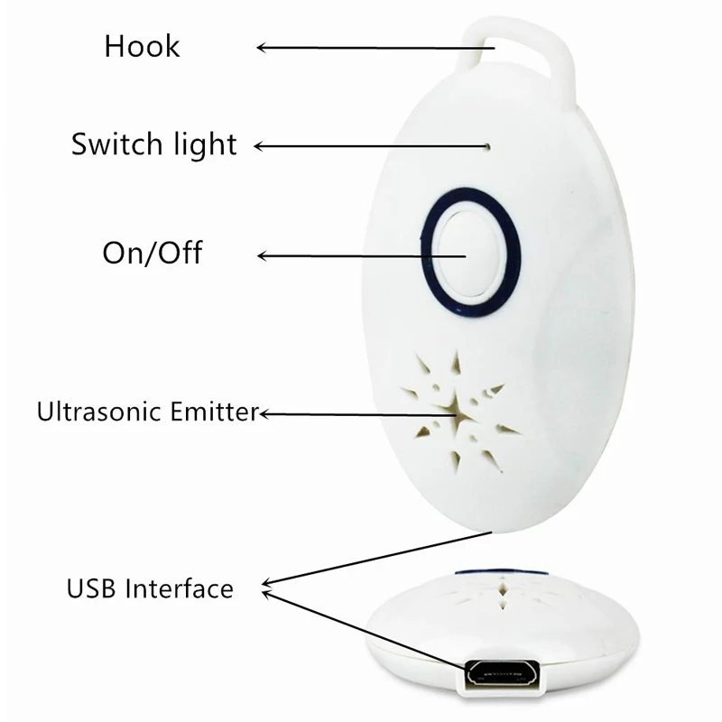 

USB Flealess Ultrasonic Flea Tick Repeller Pets Supplies SDF-SHIP