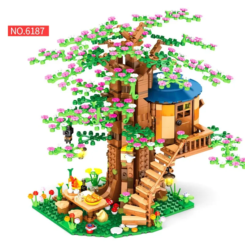 Mine Ideas Craft 1109 шт сезонные Treehouse 21318 уменьшенный вер строительные блоки дерево дом