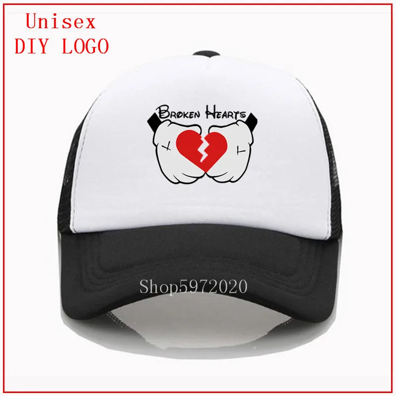 Модная шапка с изображением сломанных сердец (векторная) бейсболка простым