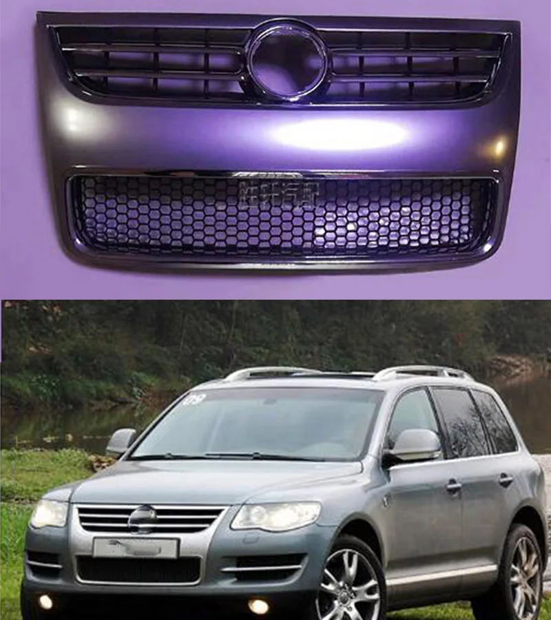

For Volkswagen Touareg 2007-2010 Front Racing Grill Mid-grid Bumper Air Intake Ventilation Cooling Grille Mask Assembly