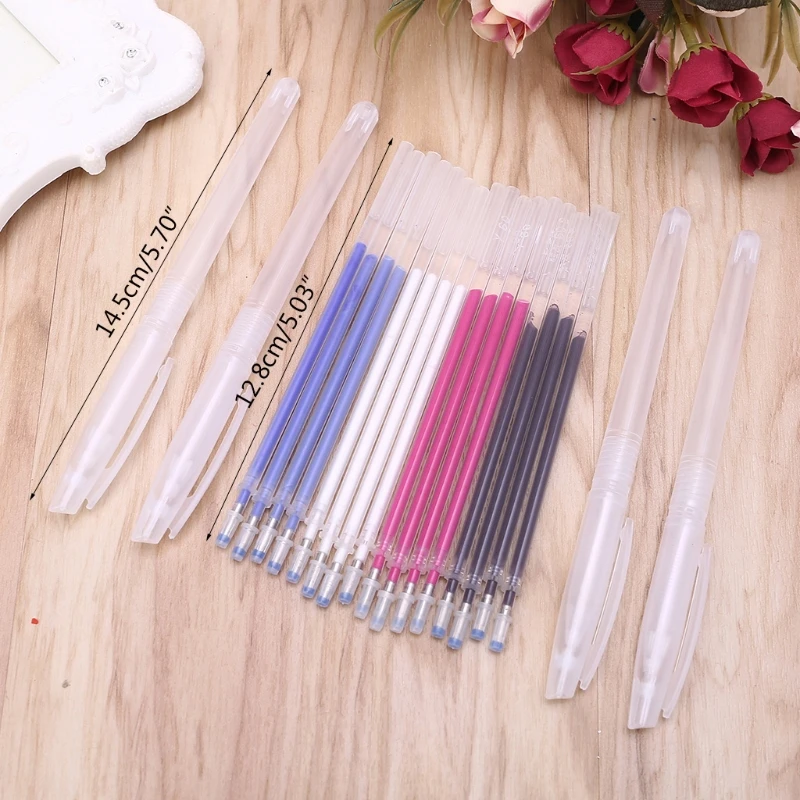 

4pcs Heat Erasable Pen Shell with 40pcs Automatic Disappearing Refills Pens Marking for Sewing Quilting Dressmaking