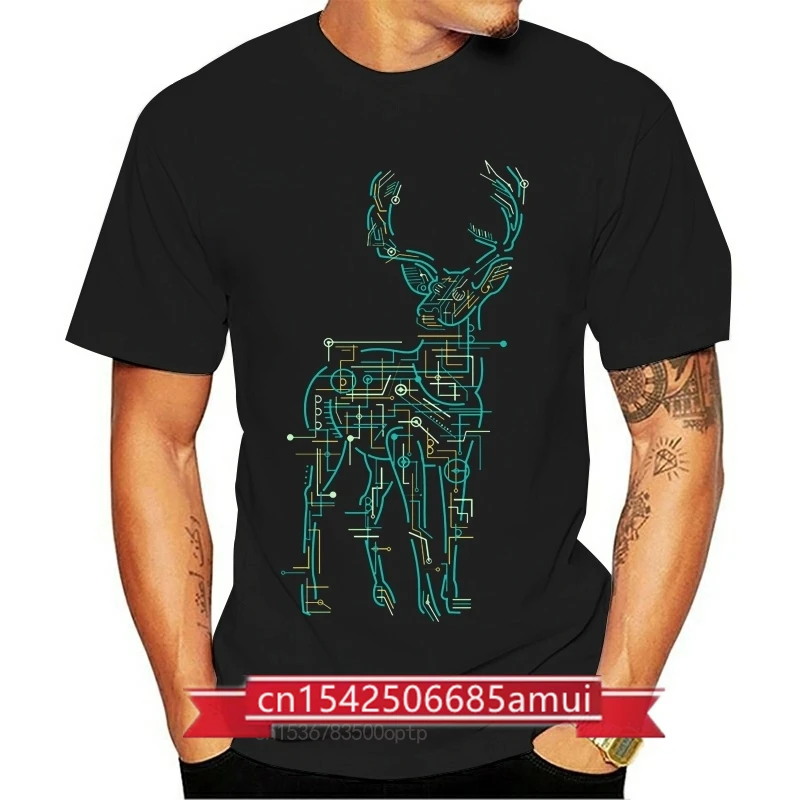 

Deer Circuit Electric T-Shirt Mens Brand Clothing Tee Shirt