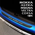 Накладка на порог заднего бампера для двери БАГАЖНИКА АВТОМОБИЛЯ, кожаная Наклейка Защитные полоски для Opel Astra, Corsa, Mokka, OPC, Vectra, аксессуары