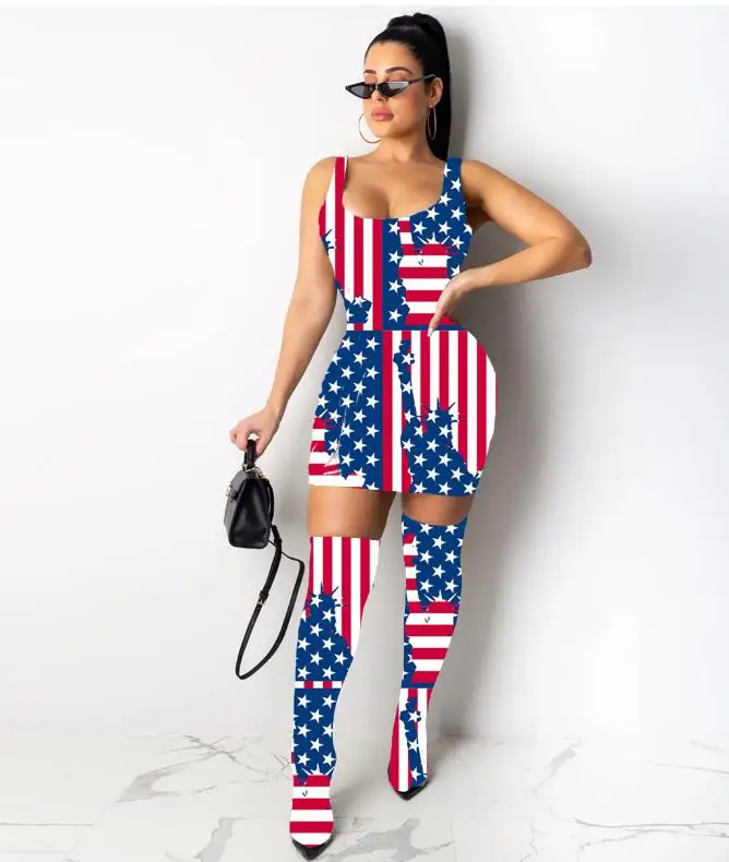 Женское сексуальное платье на бретельках + костюмы с чулками выше колена женская