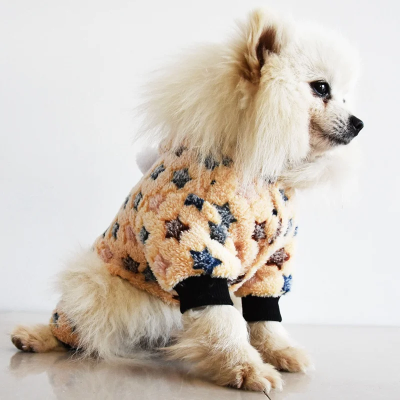 

Coral Fleece Star Pet Clothes Winter Thickening Dog Velvet Comfortable Four-legged Clothes
