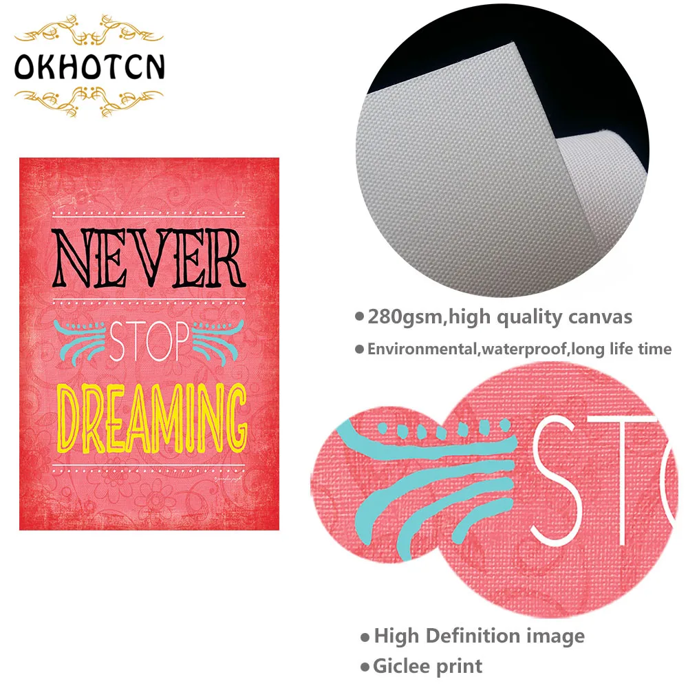 

Motivational Quotes Art Canvas Vintage Colorful Poster Painting Inspiratoinal Education Picture Modern Home Office Room Decor