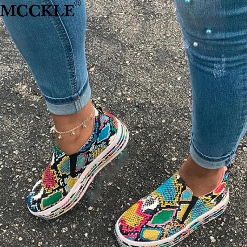 MCCKLE женская повседневная обувь на плоской подошве без шнуровки женские осенние