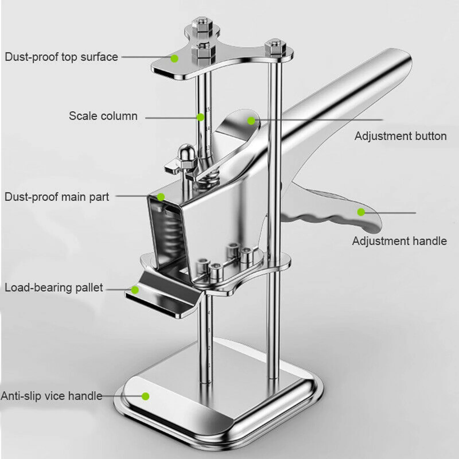 

Hand Riveter Viking Arm Precision Clamping Tool Labor Saving Lift Cabinet Jack Support Pole Steel Silver