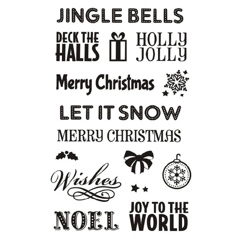 

Christams Stamps Wishes Card Quote Scrapbook Decoration Transprent Silicone Stamps