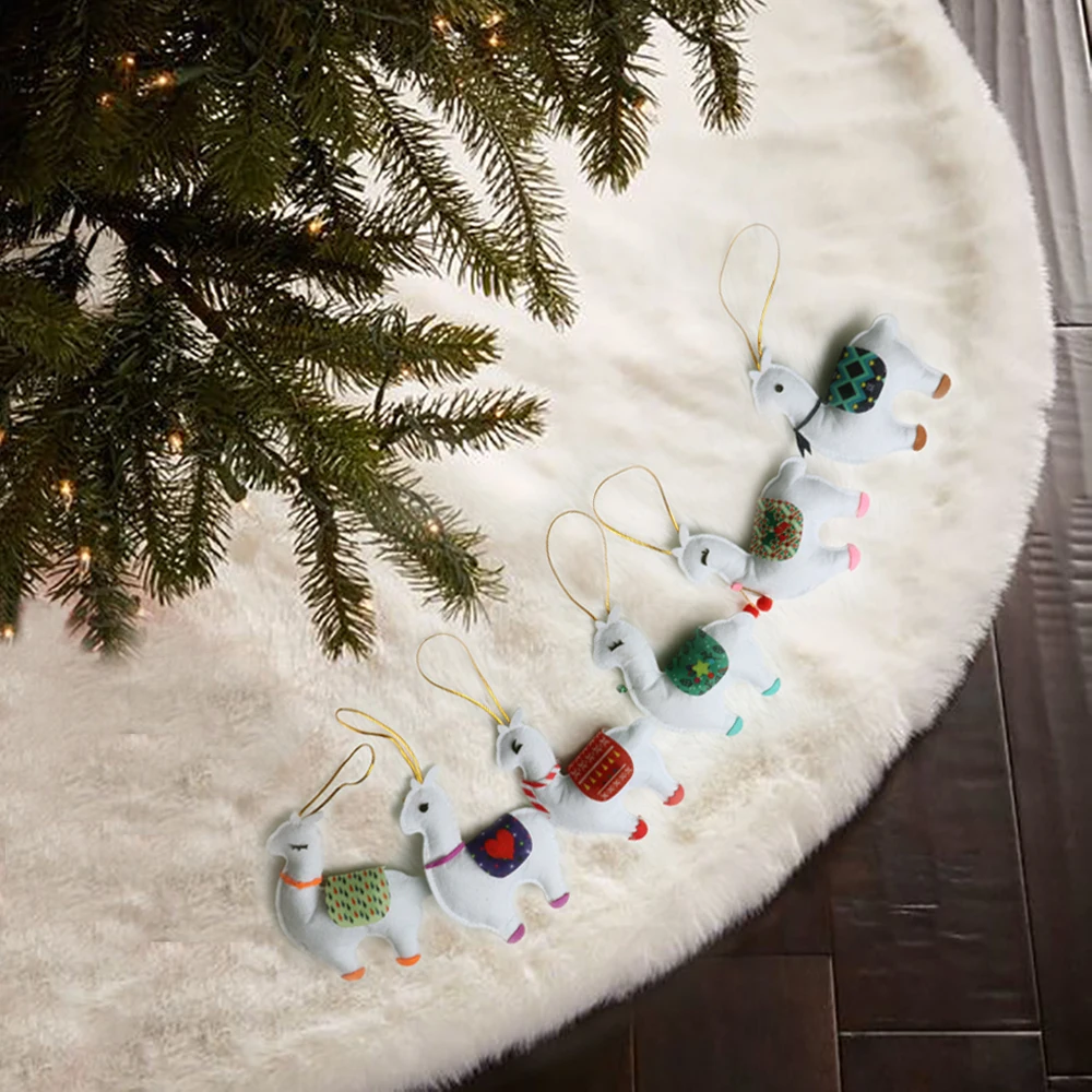 6pcs/Set Cute Felt Alpaca Pendant Fabric Ornaments Kids Toys Gift Birthday Gifts Party Decor Xmas Tree Decoration For Home | Дом и сад