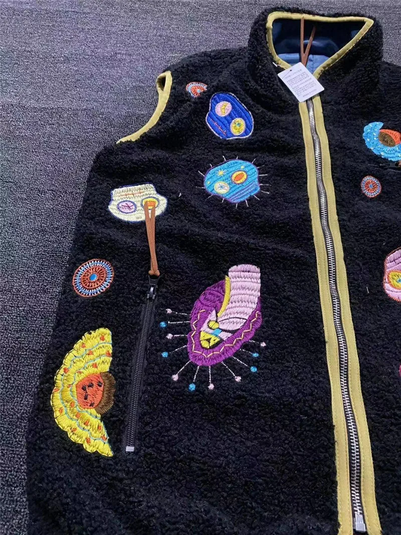 

Sleeveless Double Kapital Skull Embrideried Jacket Men Women 1:1 Best-Quality Coat Stitching Jackets