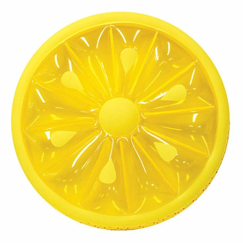 

2021 New Summer Hot Sale Pvc Material Water Inflatable Round Lemon Floating Row Floating Bed Leisure Water Beach Supplies