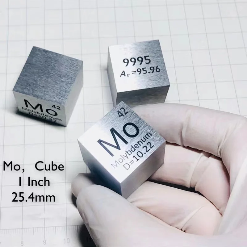 

99.95% 170g Molybdenum Metal Mo Carved Element Periodic Table 1'' Cube