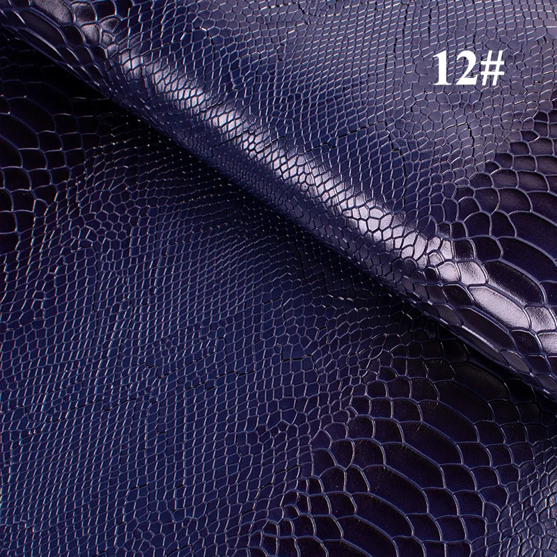 12 dark blue Meetee 45x137 см 1,2 мм Толстая кожаная ткань искусственная синтетическая змеиная кожа ПВХ материал для багажа бумажник ремень DIY Аксессуары - Цвет: 12 dark blue