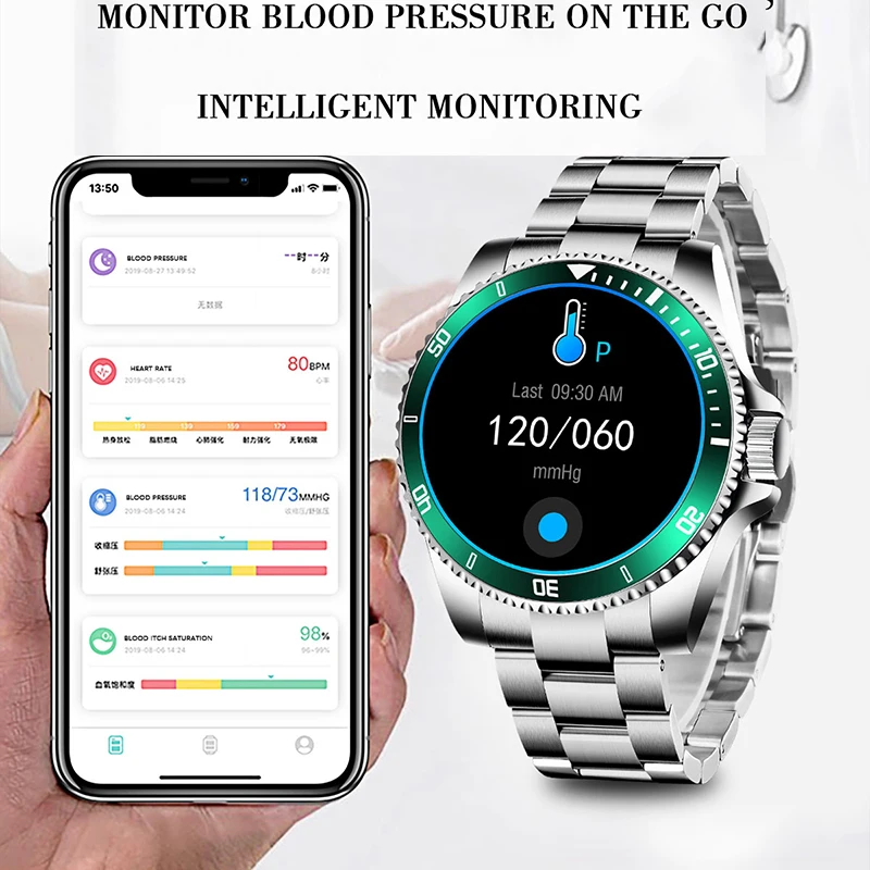 

Smart Watch Men Smartwatch LED Full Touch Screen For Android IOS Heart Rate Blood Pressure Monitor Waterproof Fitness Watch