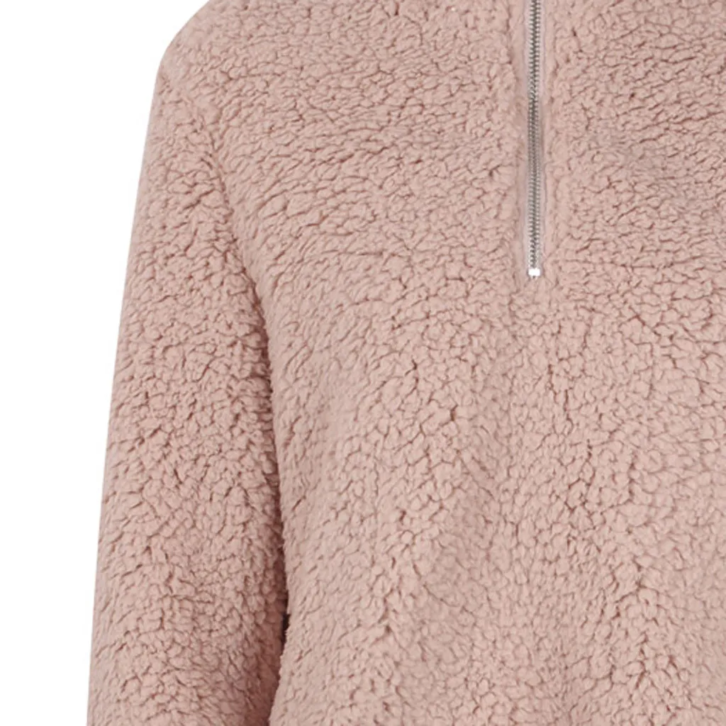 Женская толстовка из искусственного меха однотонная с капюшоном зимние