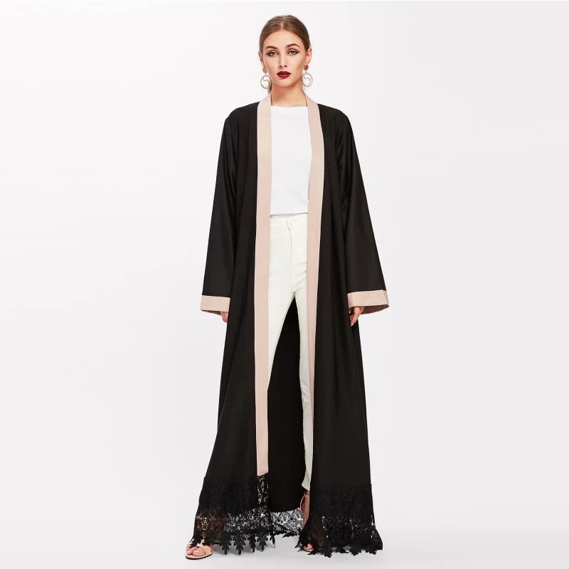 Абайя Последняя мусульманская Мода кружевные Абайи для женщин абайя Дубай