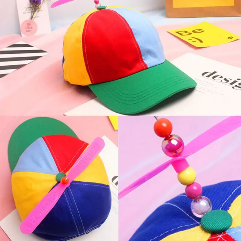 Бейсболка с пропеллерами для взрослых и детей Регулируемая Кепка разноцветными