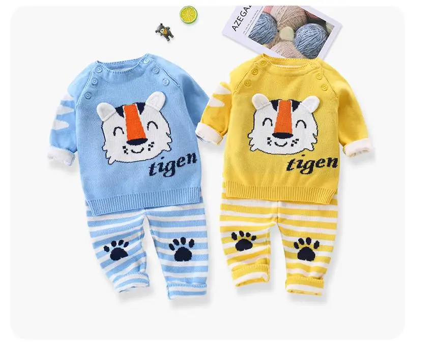 

Baby autumn winter sweater double ply yarn thickened 2