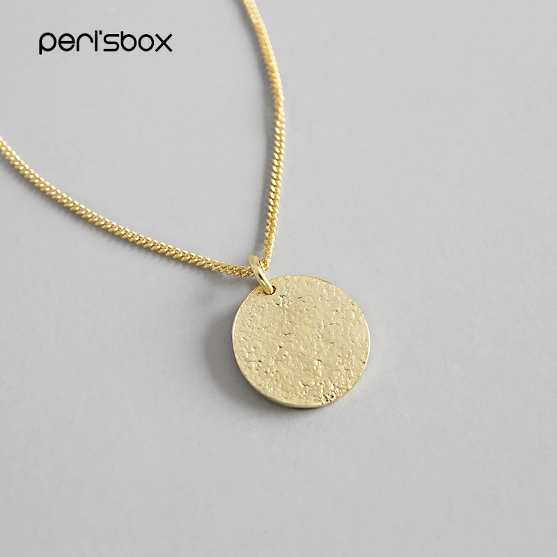 Peri'sbox искусственное серебряное рельефное ожерелье с монеткой Золотое медальон
