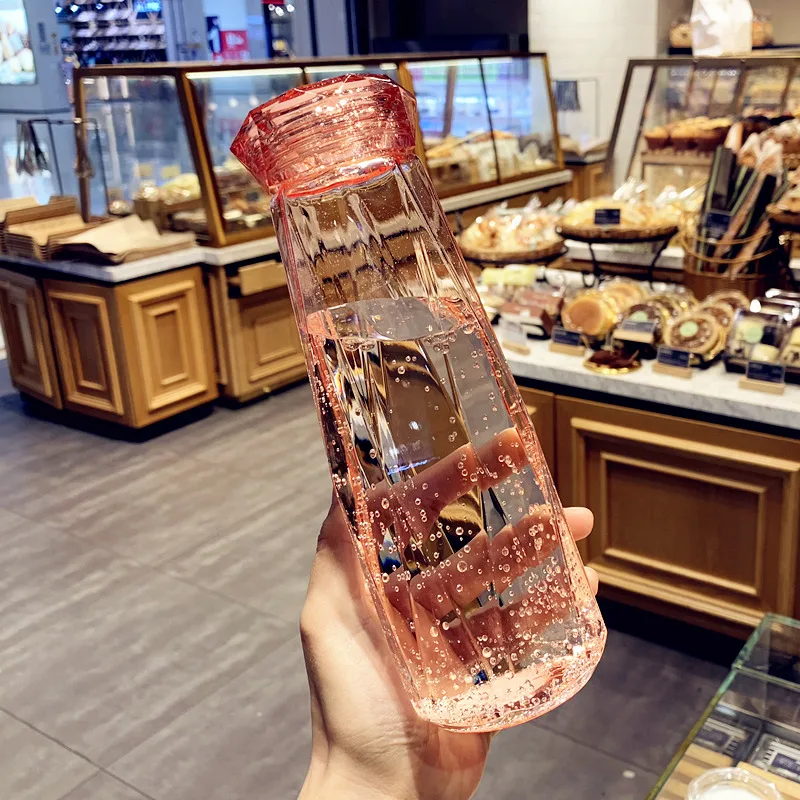 Походная стеклянная бутылка для воды прозрачная пластиковая Спортивная