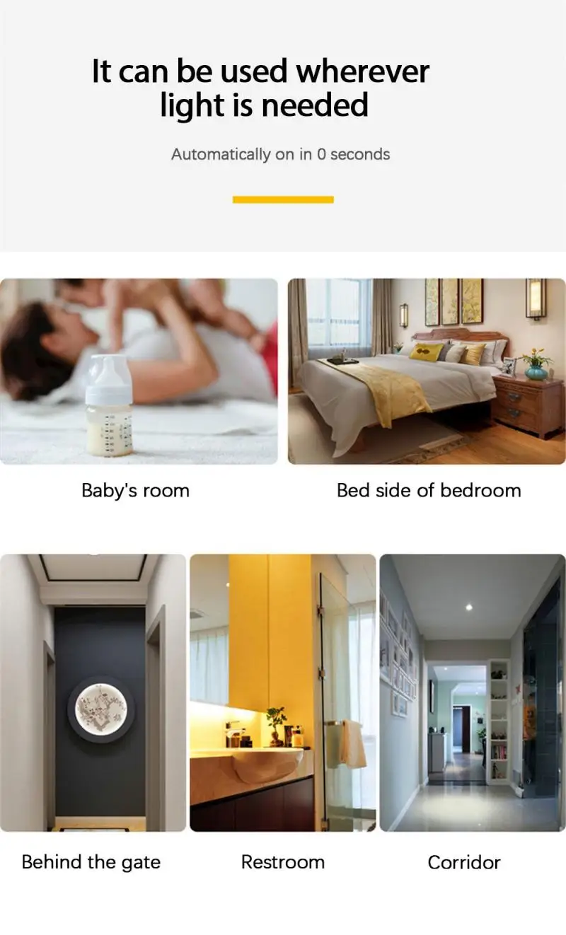 

Motion Sensor LED Rechargeable Night Light Wireless Energy-saving LED Body Induction Lamp Bedroom Washroom 2020 NEW