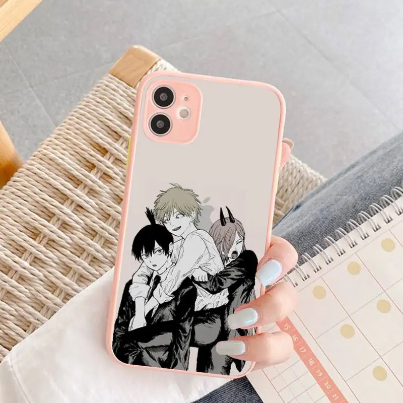 

Cartoon Anime Chainsaw Man Phone Case Matte Bumper For iphone12 11 Pro Max X XS Max XR 7 8 Plus 12mini Translucent Cover