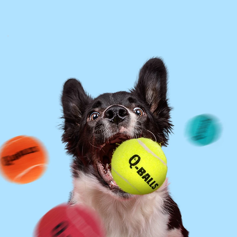 

Игрушка для собак, игрушка, теннисный мяч, пищащая, упругая, жевательная, толстостенная, из натурального каучука, для домашних животных, 1 упа...