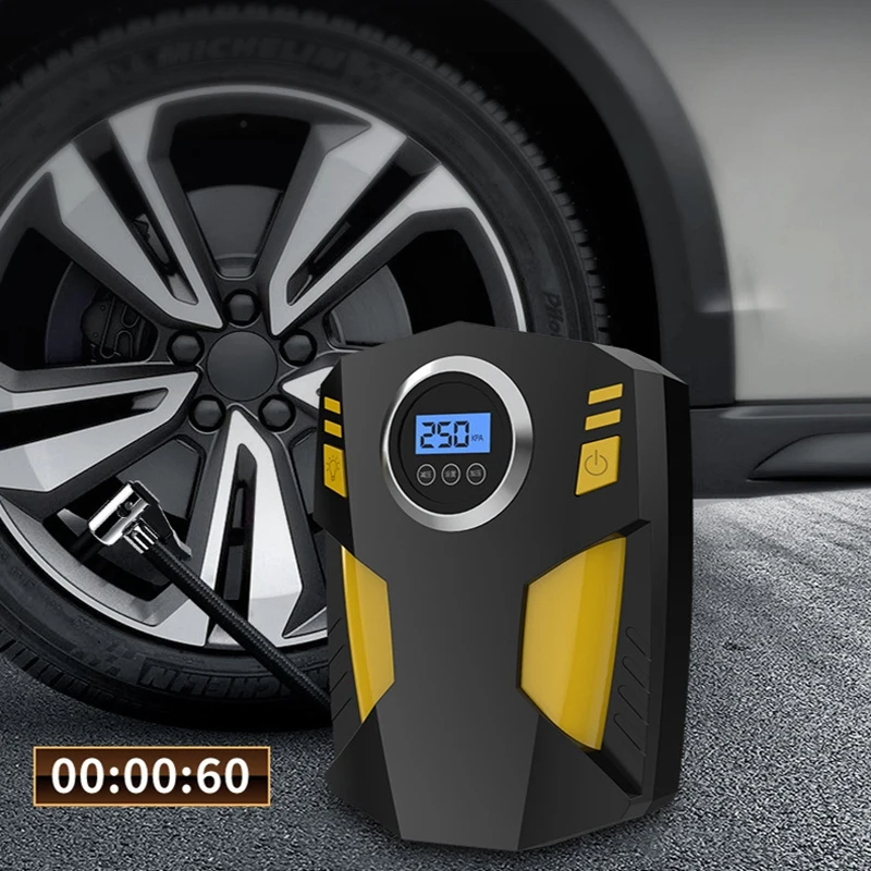 

Digital Tyre Inflator Portable Air Compressor 12V Electric Car Tyre Inflator Digital LED Light for Car Tires, Bicycles
