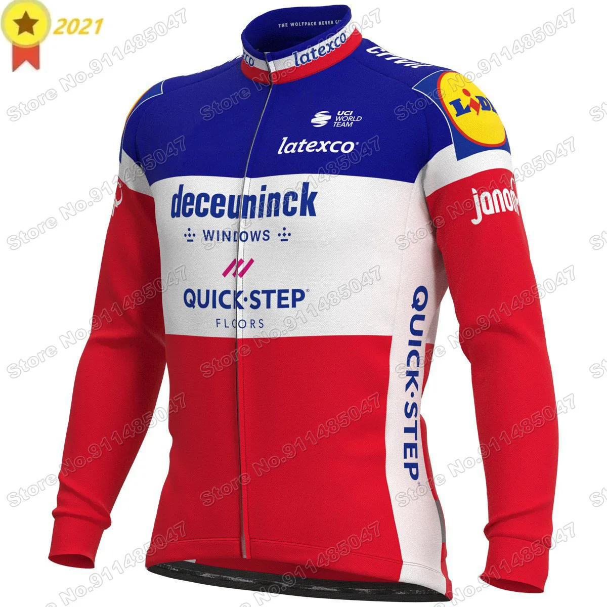 

France Champion Quick Step 2021 Cycling Jersey Long Sleeve Clothing Mens Race Road Bike Shirts Bicycle Tops MTB Uniform Maillot